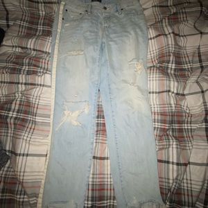 Abercrombie and Fitch White Stripe Jeans